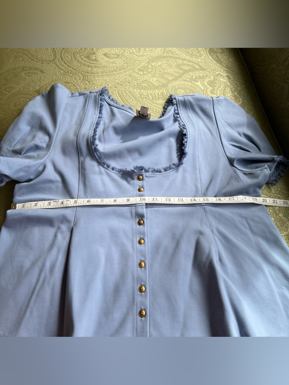 Anthropologie Maeve Puff-Sleeve Babydoll Top Size XL - Picture 10 of 11